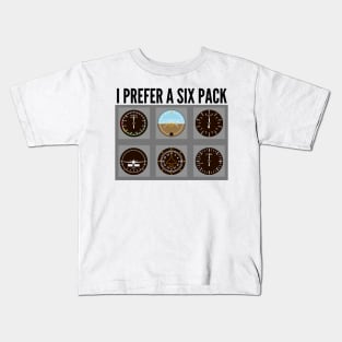 I Prefer A Six Pack // Airplane Pilot Kids T-Shirt